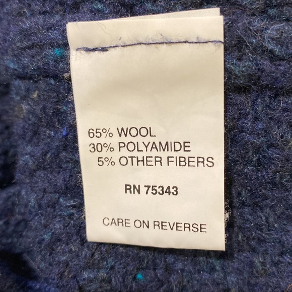 GIASONE Made in Italy Blue Speckled Collar Button down Wool Blend Cardigan SZ L - Picture 14 of 14